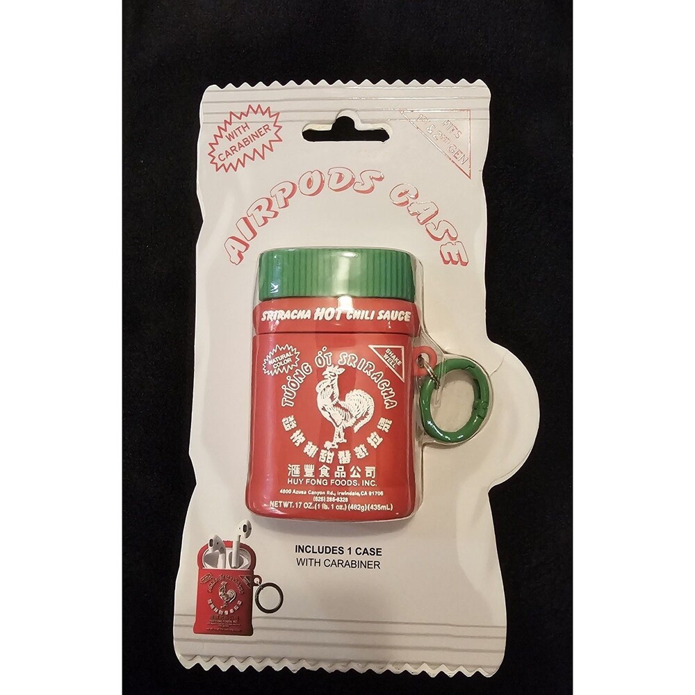 Sriracha Hot Chili Sauce Red Silicone Airpod Holder ~ New Fits 1st & 2nd Gen